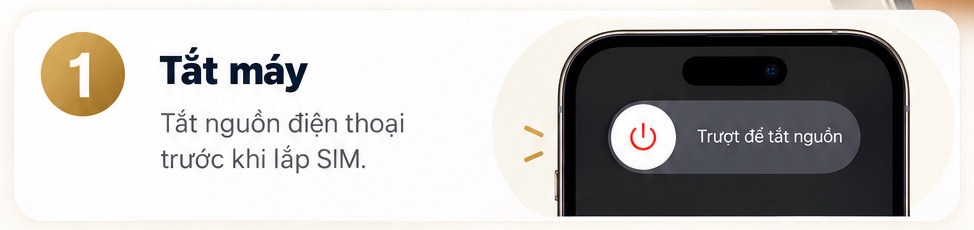 Tắt nguồn điện thoại trước khi lắp SIM