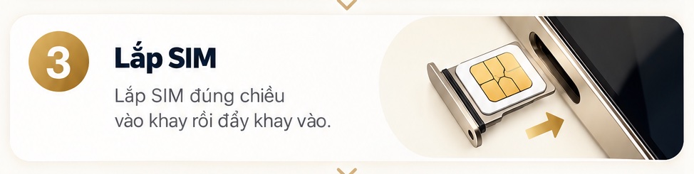 Đặt SIM vào khay đúng chiều