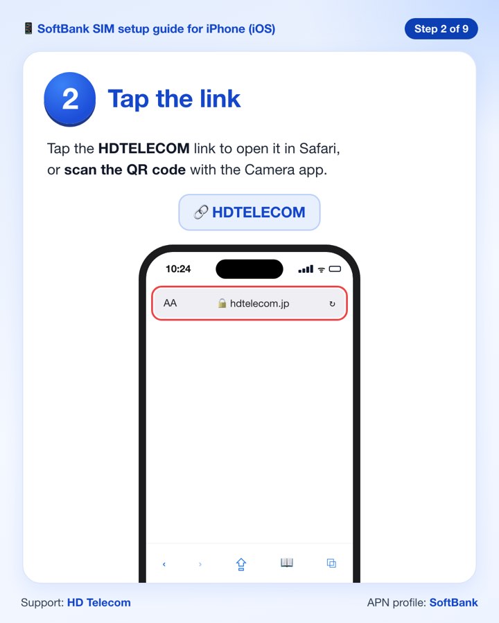 Step 2: opening the profile link in Safari